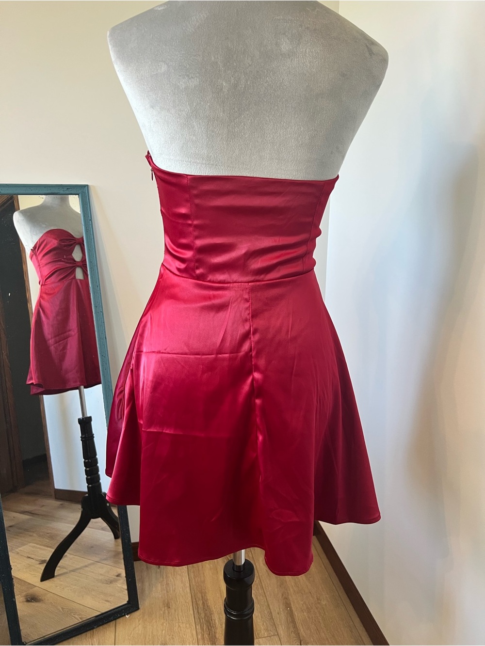 Altar'd State Red Strapless Mini Dress with Cutouts - Picture 4 of 8